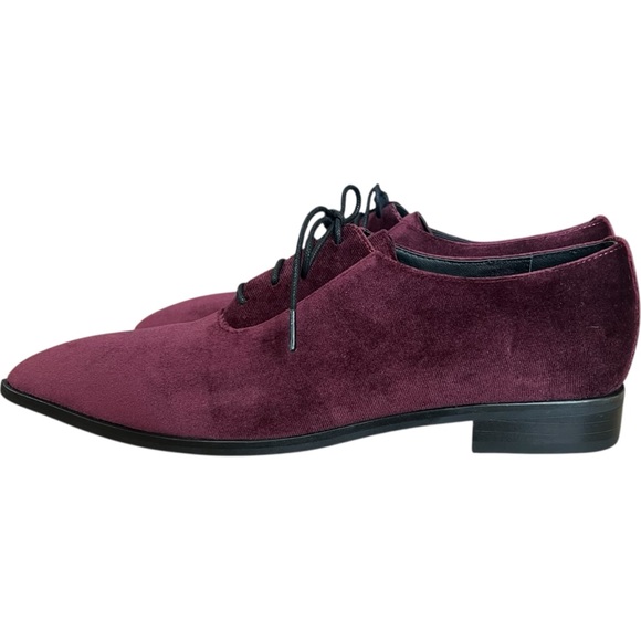 L’AGENCE Velvet Pointed Toe Oxfords in Burgundy Size 6 - Picture 7 of 11